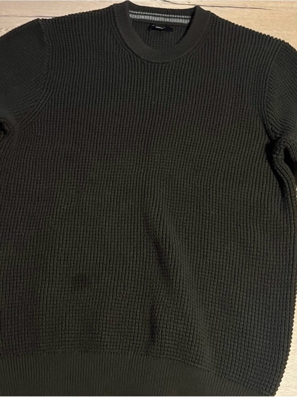 Tahari Men's Black Ribbed Crewneck Sweater